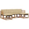 vidaXL Set vanjskih sofa s jastukom 6 pcs Prirodna i bež