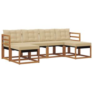 vidaXL Set vanjskih sofa s jastukom 6 pcs Prirodna i bež