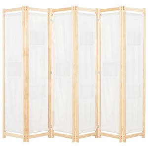 vidaXL Sobna pregrada sa 6 panela od tkanine 240 x 170 x 4 cm krem