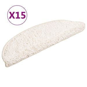 vidaXL Prostirke za stepenice 15 kom 56x17x3 cm bijele poluokrugle