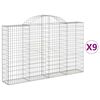 vidaXL Lučne gabionske ko&scaron;are 9 kom 200x30x120/140cm pocinčano željezo