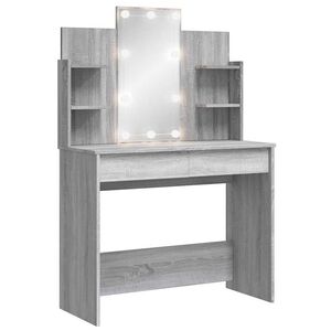 vidaXL Toaletni stolić s LED svjetlima boja hrasta sonome 96x40x142 cm