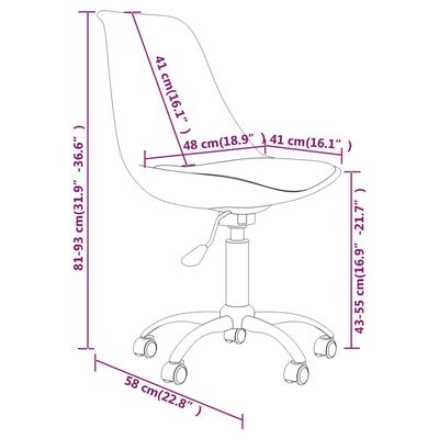 vidaXL Okretna blagovaonska stolica od tkanine tamnosiva