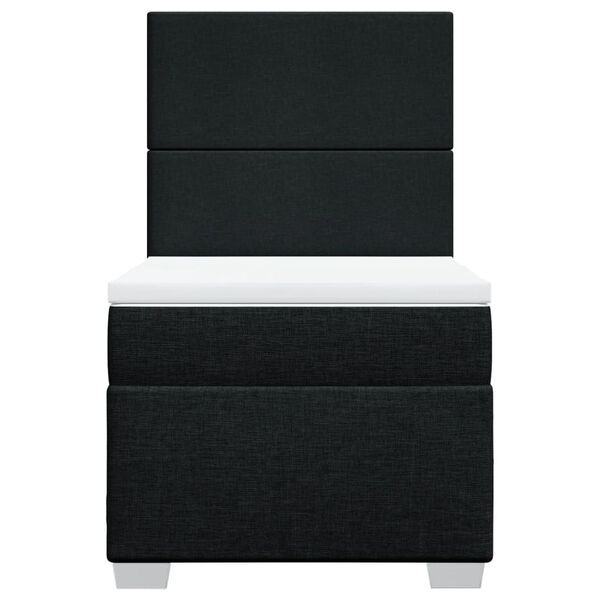 vidaXL Krevet s oprugama i madracem crni 90x200 cm od tkanine