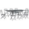 vidaXL Vrtni set za objed 9 pcs Antracit 212 x 90 x 76 cm