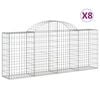 vidaXL Lučne gabionske ko&scaron;are 8 kom 200x30x80/100 cm pocinčano željezo