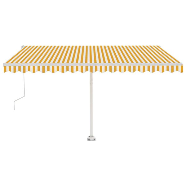 vidaXL Samostojeća automatska tenda 400 x 350 cm žuto-bijela