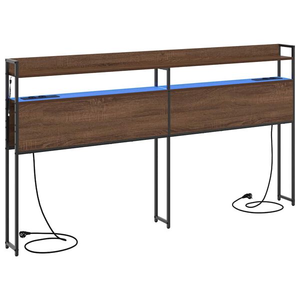 vidaXL Skladi&scaron;no uzglavlje Smeđi hrast 200 cm Konstruirano drvo