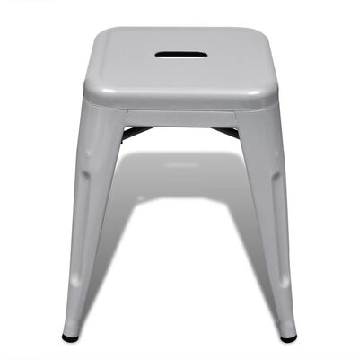 vidaXL Složivi stolci 2 kom sivi metalni