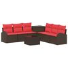 vidaXL Set sofe 8 kom. Smeđa i crvena 55 x 55 x 37 cm