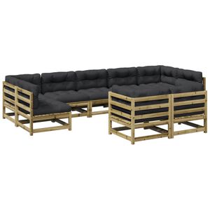 vidaXL 9-dijelni set vrtnih sofa s jastucima od impregnirane borovine