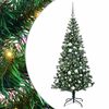 vidaXL Umjetno predsvijetljeno božićno drvce Zelena 180 cm PVC i metal
