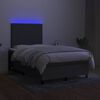 vidaXL Krevet box spring s madracem LED tamnosivi 120 x 190 cm tkanina