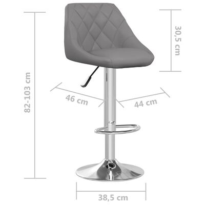 vidaXL Barski stolci od umjetne kože 2 kom sivi