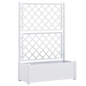 vidaXL Vrtna sadilica s re&scaron;etkom 100 x 43 x 142 cm PP bijela