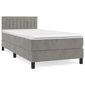 vidaXL Box spring krevet s madracem svjetlosivi 100x200 cm bar&scaron;unasti