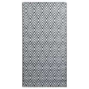 vidaXL Vanjski tepih ARAKIL bijelo-crni 160 x 230 cm PP