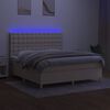 vidaXL Krevet box spring s madracem LED krem 180x200 cm od tkanine