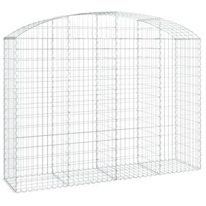 vidaXL Gabionska ko&scaron;ara s lukom 200x50x140/160 cm pocinčano željezo