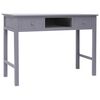 vidaXL Radni stol sivi 108 x 45 x 76 cm od masivnog drva paulovnije