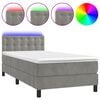 vidaXL Krevet box spring s madracem LED svjetlosivi 80x200 cm bar&scaron;un