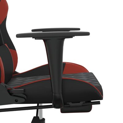 vidaXL Igraća stolica s osloncem za noge umjetna koža crna i boja vina