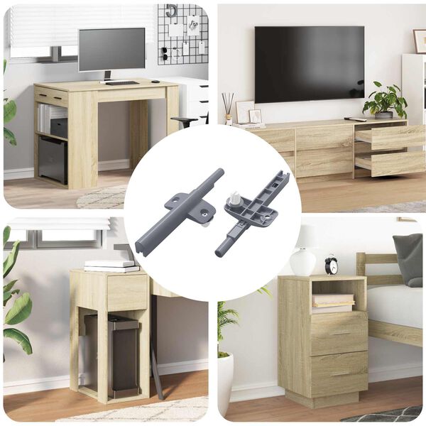 vidaXL Tihi zatvarač 2 pcs Siva 125 x 47 x 15 mm PP