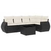 vidaXL 6-dijelni set vrtnih sofa s jastucima crni od poliratana