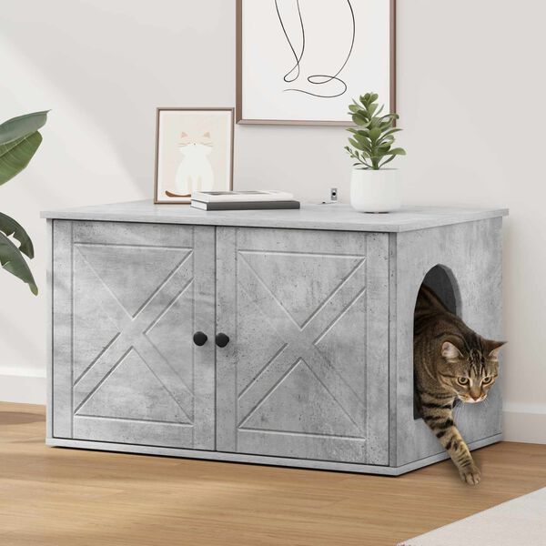 vidaXL Mačja Kuća Beton 85 x 55 x 50 cm Konstruirano drvo