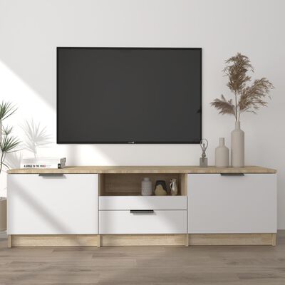 vidaXL TV ormarić bijeli i hrast 140x35x40 cm konstruirano drvo