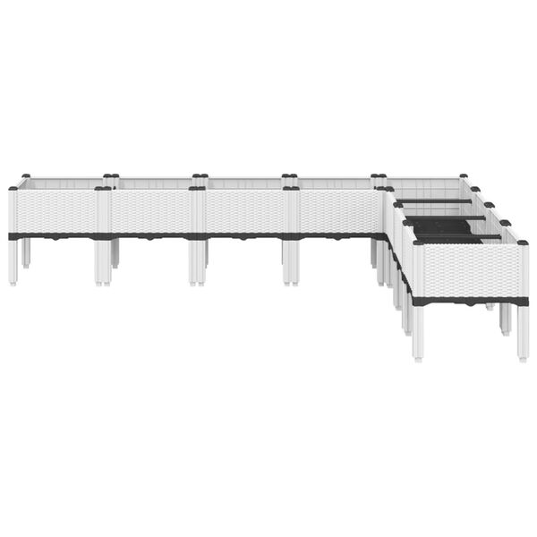 vidaXL Vrtna sadilica s nogama bijela 200 x 160 x 42 cm PP