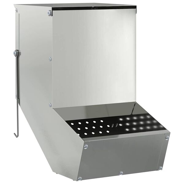 vidaXL Hranilica za zečeve Srebrno 17,5 x 26 x 28,5 cm Cinkani čelik