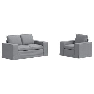 vidaXL Sofa 2 pcs Svijetlo siva