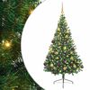 vidaXL Umjetno predsvijetljeno božićno drvce Zelena 180 cm PVC