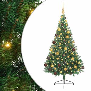 vidaXL Umjetno predsvijetljeno božićno drvce Zelena 180 cm PVC