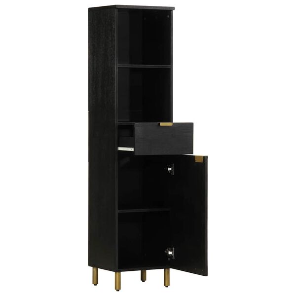 vidaXL Kupaonski ormarić crni 38 x 33 x 160 cm od masivnog drva manga