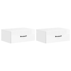 vidaXL Noćni ormarić za montažu na zid 2 pcs Bijela visokog sjaja