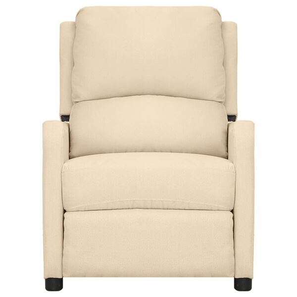 vidaXL Masažna fotelja na podizanje od tkanine krem