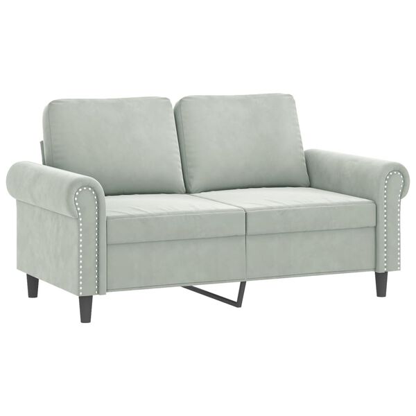vidaXL 4-dijelni set sofa s jastucima svjetlosivi baršunasti