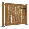 vidaXL Vrtna vrata 100x75 cm Corten čelik dizajn od bambusa