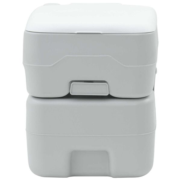 vidaXL Kamperski WC Siva i bijela 41,5 x 36,5 x 42 cm Polietilen