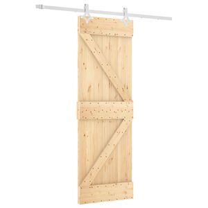 vidaXL Klizna vrata 70 x 210 cm Čvrsta borovina (neobrađena)