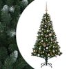 vidaXL Umjetno božićno drvce s kuglicama 120 cm 150 LED lampica