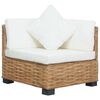 vidaXL Kutna sofa od prirodnog ratana s jastucima