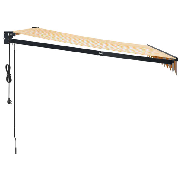 vidaXL Automatska tenda na uvlačenje žuto-bijela 3 x 2,5 m