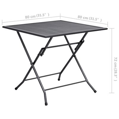 vidaXL Sklopivi mrežasti stol 80 x 80 x 72 cm čelični antracit