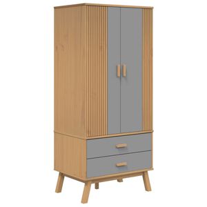 vidaXL Ormar OLDEN sivo-smeđi 76,5 x 53 x 172 cm od masivne borovine