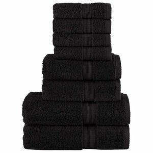 vidaXL 8-dijelni vrhunski set ručnika SOLUND crni 600 gsm
