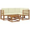 vidaXL Set vanjskih sofa 5 kom. Prirodna i krem