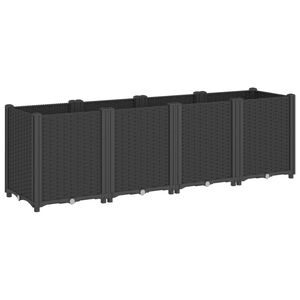 vidaXL Vrtna sadilica crna 160 x 40 x 53 cm od PP-a